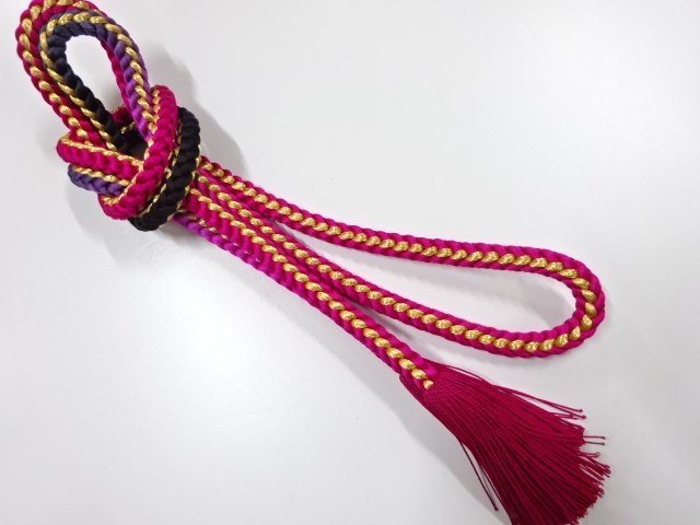 JAPANESE KIMONO / HAND-TIED OBIJIME CORD